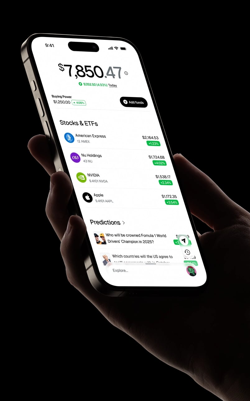 La app de Berry en un celular, con la cartera de acciones